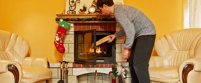 Rusted Metal Fireplace Restoration in Durham, North Carolina